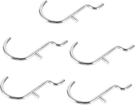 Gatuida 5Pcs U Shape Pegboard Hooks, Stainless Steel Bracket for Hanging Tools, Easy to Install, Display and Grid Wall Use, Silver
