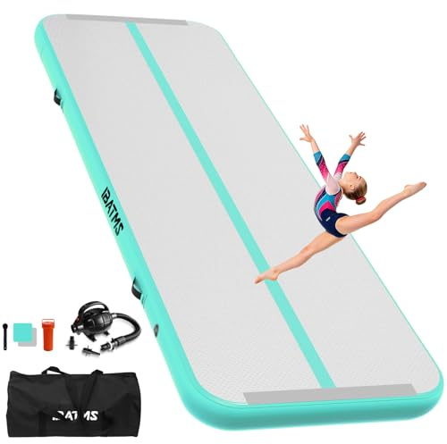 IBATMS Air Matte Track 3M 4M 5M 6M, Aufblasbare Turnmatte & Gymnastikmatte für Kinder, Tumbling Matte mit elektrischer Luftpumpe für Zuhause, Outdoor, Garten, Gymnastik & Training