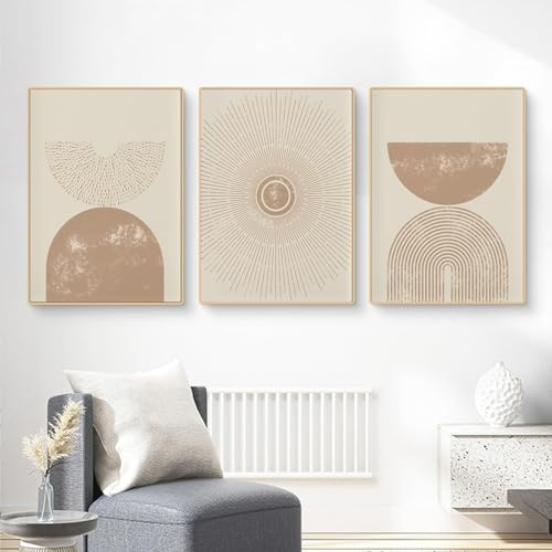 Bohemian Leinwand Bilder, Moderne Abstrakt Poster Set, Kunst Wandbilder für Wohnzimmer Schlafzimmer, Kein Rahmen(B,3x20x30cm)