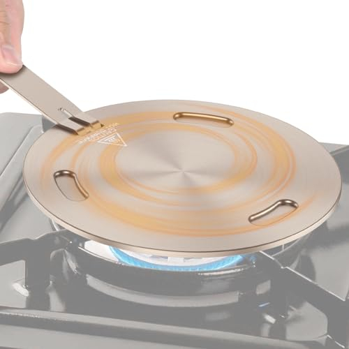 Generic Placa difusora de calor, adaptador de inducción de cocina de acero inoxidable de 16 cm, placa de cocción a fuego lento con mango extraíble, placa adaptadora de inducción duradera para estufa