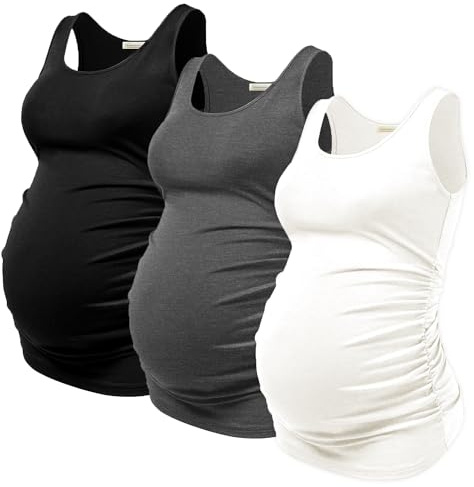 Summer Women's Maternity Tank Top Comfy Sleeveless Maternity Clothes (3 pcs)