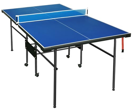 HLC Faltbarer Tischtennistisch, 12 mm dick, MDF-Platte, Stahlbeine, mit Tragetasche, 206 x 114,5 x 76 cm