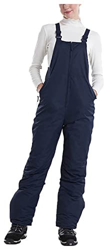 Wasserdichte Latzhose für Damen, isoliert, Winter, warm, Schneehose, wasserdicht, winddicht, Skihose, Damen, wasserdichte Hosenträger und Overall, Schnee-Latzhose, Skioveralls, navy, 38