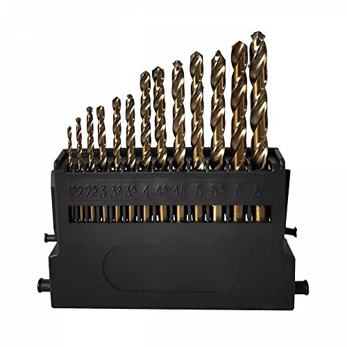 Dunxiles 13 Pezzi Hss M42 Cobalto Set di Punte Elicoidali 8% Alto Cobalto per Acciaio Inossidabile Legno Metallo Foratura 3 Taglienti Kit di Utensili, Utensili Hardware