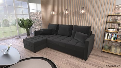Generisch Couchgarnitur Sofa Sofagarnitur BELA L mit Schlaffunktion Wohnlandschaft kro_nos 7