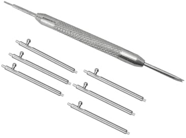 LIFKOME 7Pcs Metal Watch Band Repair Tool Set with Strap Replacement and Spring Bar Remover for Metal Band 1.5 * 18Mm Silver