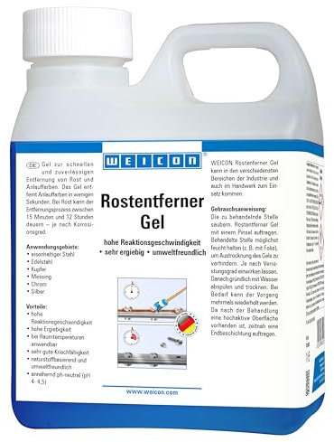 WEICON Gel Removedor de Óxido, potente eliminador de óxido para aplicaciones en metal, automoción, industria y bricolaje, sin disolventes y a base de sustancias naturales.