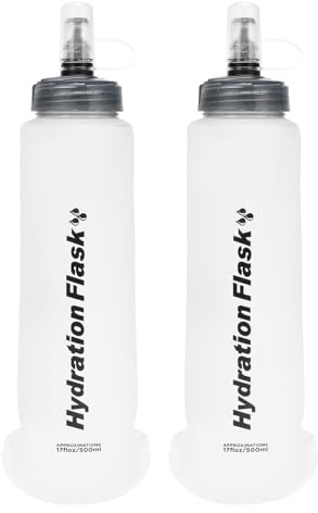 TRIWONDER Mjuk flaska hopfällbar löparväst vattenflaska 500 ml vikbar vattenflaska för maraton, cykling vandring (vit – 2 st)