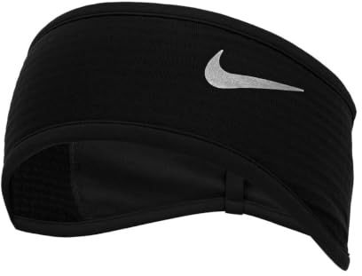 Nike Herren Therma-Fit Sphere Headband Stirnband Running Training Fitness Sport Haarband warm Winter, Black/Silver, One Size
