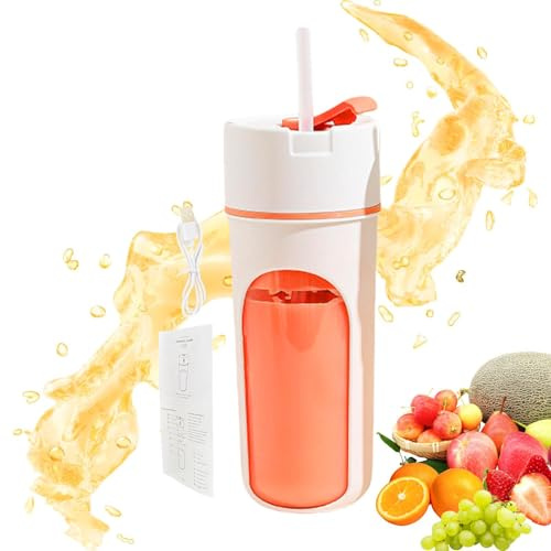 Bouteille Mixeur Électrique - Shakers Portatifs - Multifonction 480Ml avec Paille Gourde pour Voyage Sport Maison Smoothies Cocktails Randonnée Camping