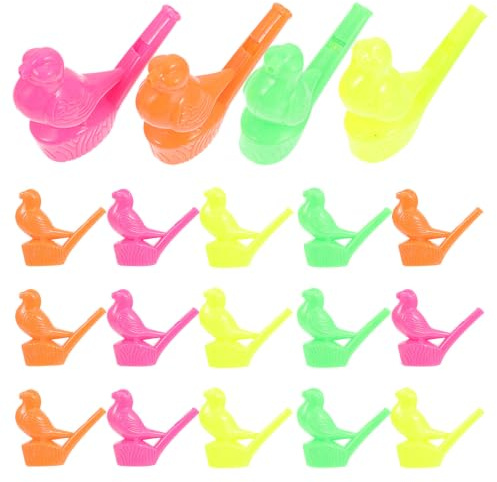 BESPORTBLE 24 Pièces Sifflets D'oiseaux en Plastique pour Garçon et Filles, Jouets Sifflets de Fête Adorables, sans Goût, Développant le Potentiel Musical, pour Couleur Aléatoire