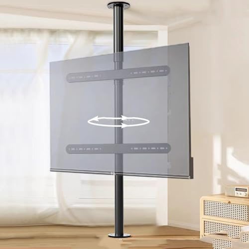 LCD-TV-Ständer Mit 360-Grad-Drehung - Hängende TV-Halterung, Trennwand Drehbares Rack Drehbarer TV-Schrank Drehbarer Sockel, Verstellbare, Neigbare Und Schwenkbare TV-Deckenhalterung(170-205cm)