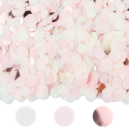 45 g coriandoli multicolori, coriandoli carta rotondi, tessuto rotonda coriandoli, 1.5 cm, decorazione, champagne, bianco, oro rosa, per compleanno, matrimonio, festival, regalo