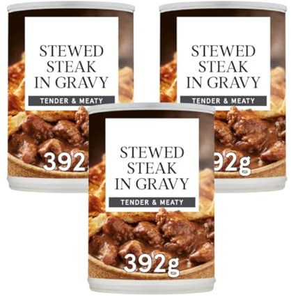 Stewed Steak in Rich Gravy, Tender Beef Chunks, 392g, Pack Of 3