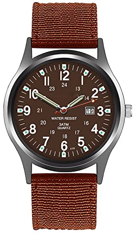 Kvartsur analog herrklocka datum nylon handled herrklocka rörelse arabisk man, b, En storlek