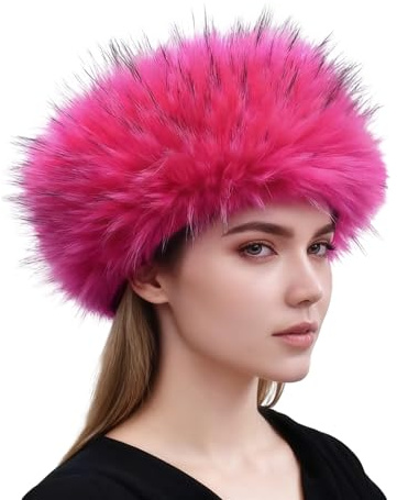 Wokuaile Damen Pelzmütze Wintermütze Kunstfell russische Kosakenmütze | Winddichte Plüsch Warm Fellmütze