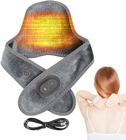 Heating Pad – Cordless Vibrating Heating Pad, Soothing Neck and Shoulder Warmer, Muscle Relaxation Aid, Portable Pain Device, Premium Gadget Solution for Women, Man, Travel