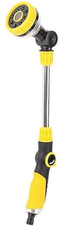 CLSSLVVBN Varilla de riego con mango de goma y agarre cómodo | Válvulas bola para manguera jardín con mango ergonómico y revestimiento goma. Rociador con boquilla larga. , amarillo , 47.5 x 6.8 cm