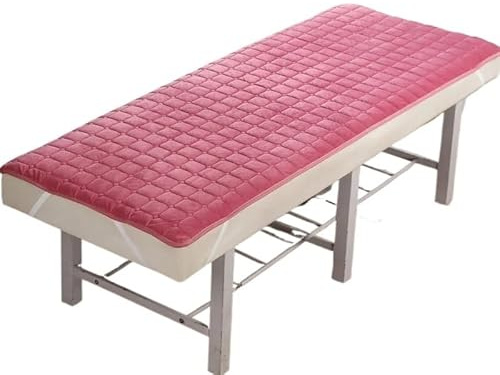 Coprimaterasso Per Lettino Da Massaggio Materasso di bellezza con fori/senza fori Massaggio e fisioterapia Tuina sottile antiscivolo for salone(Peach Red Thin No Hole,190cm80cm)