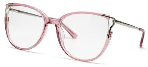 Blue Light Blocking Glasses, Clear Lens Computer Glasses with Tr Metal Frame Lightweight Eyeglasses for Women and Girls for Daily Use