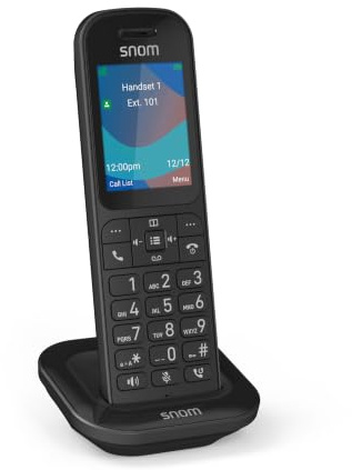 Snom M53 DECT-Mobilteil, 1,8 Display, SIP, Schwarz, 00004740 | HD-Audio Schnurlostelefon für M500-System, SRTP/TLS-Verschlüsselung, Home Office & KMU, IP-Telefonie, 3 Jahre Garantie
