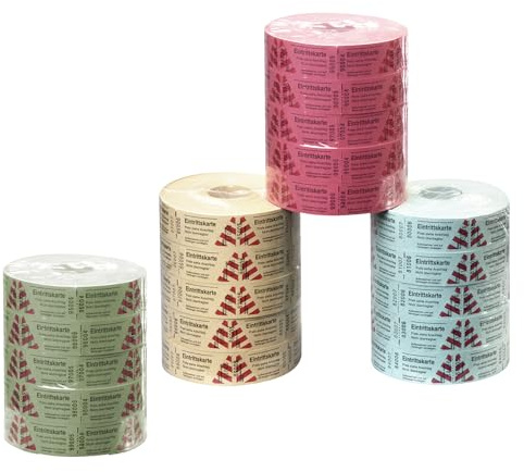 Herlitz 791822 Eintrittskarten 5x1000 Abrisse, 5 Rollen
