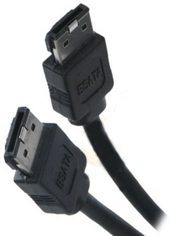 Premium External Round Serial ATA II (E-SATA II) 300Mb/s Cable w/ Metal Latch Black 6ft