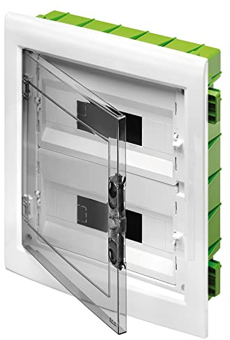 GEWISS - GW40606PM - Centralino Protetto - Green Wall - Per Pareti Mobili E Cartongesso - Porta Trasparente Fumé - Con Telaio Estraibile - 24 (12X2) Moduli IP40