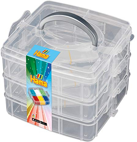 Hama Perlen 6700 Box zum Sortieren und Aufbewahren für Bügelperlen der Größe Mini, Midi oder Maxi, 3 Ebenen, kreativer Bastelspaß für Groß und Klein