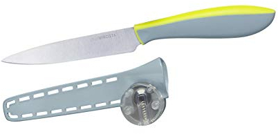 Nirosta Universalmesser klein EVERSHARP, Allzweckmesser mit Soft-Touch Griff, mit nachschärfendem Klingenschutz, Küchenmesser mit ewig scharfer Klinge (Klingenlänge: ca. 12 cm), Menge: 1 Stück