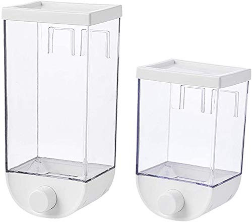 Tubayia Pack of 2 Wall Mounted Food Dispenser Kitchen Dry Food Coffee Bean Dispenser