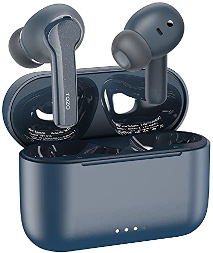 TOZO NC2 Hybrid Active Noise Cancelling Wireless Earbuds, in-Ear Detection Headphones, IPX6 Waterproof Bluetooth 5.2 Stereo Earphones, Immersive Sound Premium Deep Bass Headset