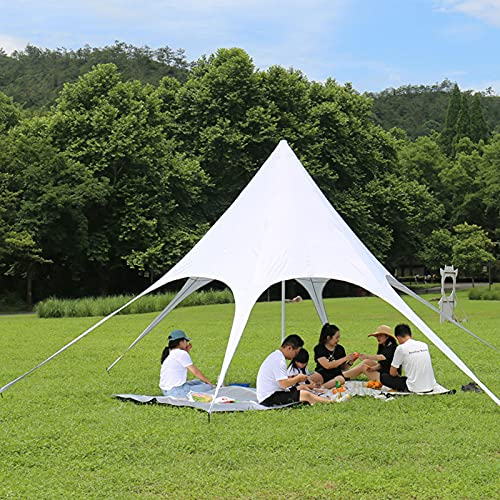 0℃ Outdoor Zeltplane Wasserdicht Camping-tarp, 10x10 M Regenschutz und Sonnenschutz Strand Beschichtet Baldachin Pergola für Camping, Wandern, Picknick, Ultra-leicht Regenschutz Sonnenschutz