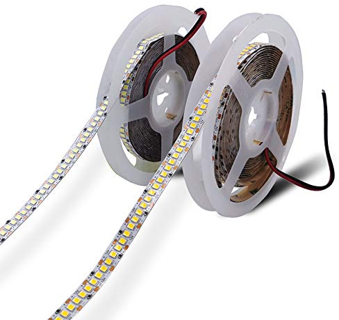 Bande LED 2835,flexible 240 LEDs/m 12V SMD 2835,1200 unités SMD 2835,pour vacances,fête,escalier, décoration de la maison (Blanc naturel 4000K)