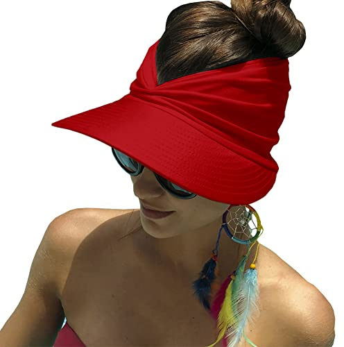 YAMEE Sonnenhut Damen Sommerhut Strandhut,Visor Cap Damen Strandvisor Damenvisor Sonnenvisor für Tennis/Golf/Strand,UV-Schutz