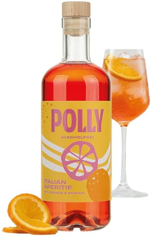 POLLY Italian Aperitf | Alkoholfreier Aperitif mit Orange & Enzian | Preisgekrönt | ohne künstliche Aromen, vegan, glutenfrei | perfekte Basis für alkoholfreien Spritz & Cocktails