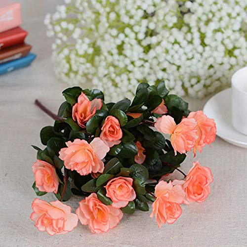 Equirider Fall Outdoor Artificial Red Azalea Flowers Bushes Resistant Fake Flowers Home Decor Small Decorations For Garden