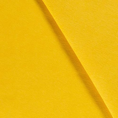 generisch Bastelfilz Meterware - Filzstoff basteln - Dicker Filz Uni - Taschenfilz nähen - robuster Nadelfilz - Dicker Dekofilz einfarbig - 3 mm DICK *** 50 cm x 90 cm ***, Farbe: 035 gelb
