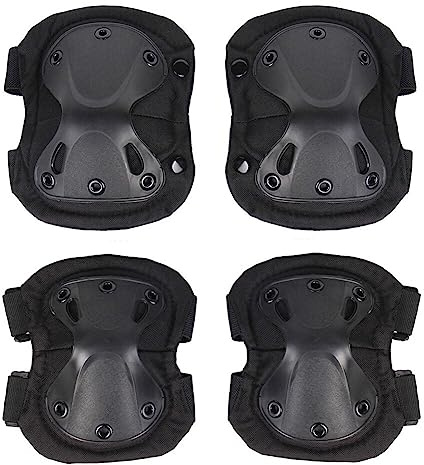 BYNYXI Sport Knieschoner Set, 4er Set Knieschützer Arm Bein Handgelenkschoner Camouflage Inliner Schoner Kinder Erwachsene Outdoor Inliner Protektoren Set Knieschoner für Scooter Skateboard Radfahren