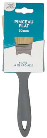 COGEX - Pinceau Plat Large pour Murs et Plafonds - Largeur: 70mm - Manche en Plastique 100% Recyclé - pour Surfaces Planes et Tous Types de Peinture, Nc