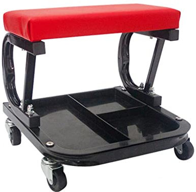 PiWine Niedriger Rollhocker mit Rädern, 360° drehbarer Hocker niedrig, Rollsitz-Lederhocker, mobiler Roll-Utility-Sitz oder Stuhl, mit universellen Lenkrollen for Zuhause, Garage, Büro