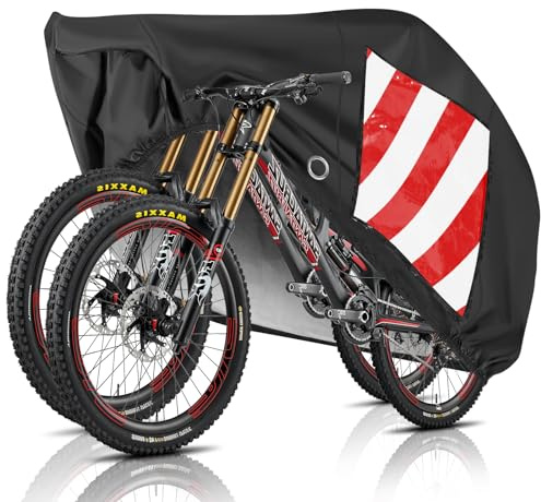 Caravan schutzhülle fahrrad heckmontage mit beutel fahrradabdeckung wasserdicht mit schlosslöcher für 2 fahrräder fahrradhülle wohnmobil mit warnschildtasche nicht Warntafel 200 x 85 x 110 cm