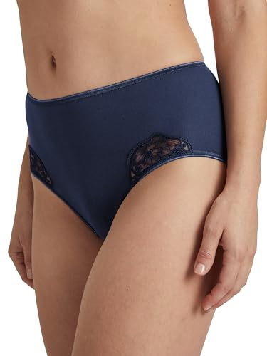 Calida Cotton Desire Midi trosor för kvinnor, tillverkade av 100% bomull, finribbad utan sidosömmar och fållfria, Peacoat blå, 36-38