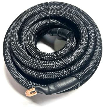 225FWY 4 Gauge Custom Color + Length Snakeskin Braided Sleeving OFC Wire Strands Copper Marine Cable AWG (Black, 10 FT)