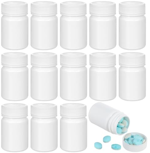 Healeved 20St Medizinflasche gießen Reagens Veranstalter mit Geldbeutel für Wasserflaschen Pop Pillendose travel pill box medikamenten box Pillenetui Tablet behälter Pillenhalter Sport Weiß
