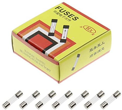 RFXOGTYFZ 100 Stück 5 x 20 mm flinke Glassicherungen, sortiertes Kit, 5 x 20 mm, 250 V, 0,2 A, 0,5 A, 1 A, 2 A, 3 A, 4 A, 5 A, 6 A, 8 A, 10 A, 15 A, 20 A, 25 A, 30 A, AMP-Röhrensicherungen(F30A)