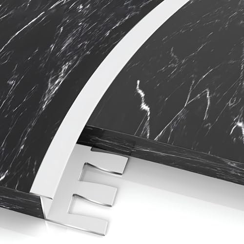 Raouoae Elegantes Biegbares Abschlussprofil Eloxiertem Aluminium C/T-Form Abschlussleiste 135cm 2 Stück Fliesenabschlussprofil Für Kreative Renovierungsprojekte(Weiß,T-TYP_HOCH: 12MM)