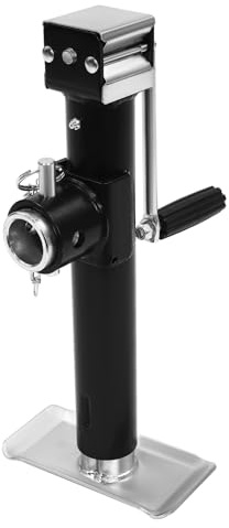 BZYFJB 1T Elevador de remolque, manual de elevación, cabrestante de acero, soporte para remolque, soporte de apoyo, 45,5 – 71 cm, para coches, caravanas, remolques