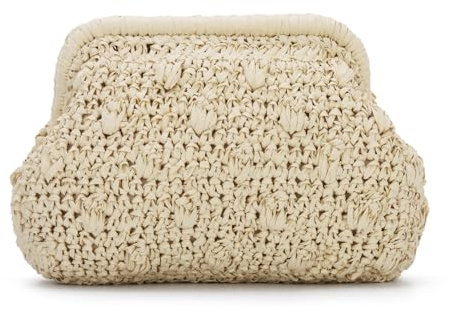 SUKUTU Borsa a conchiglia da donna Moda intrecciata Nuvole di paglia Borsa da spiaggia Pochette Crossbody