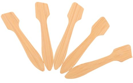 DECOMELODY 5 Espátulas de Madera para Mascarilla Facial y Mezcla de Productos de Cuidado Piel, Herramienta Versátil para Uso en Casa y Viaje